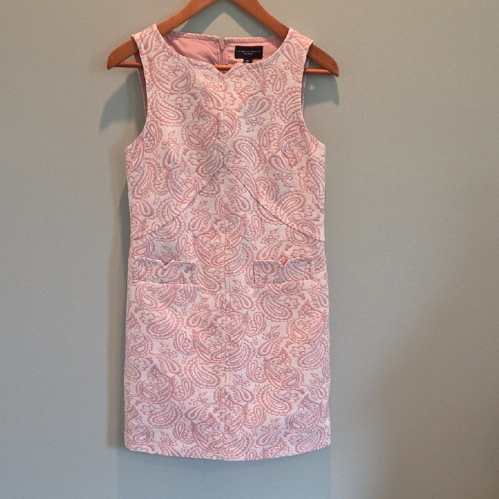 Victoria Beckham For Target Limited Release Pink Jacquard Sleeveless Dress XS - Picture 2 of 16